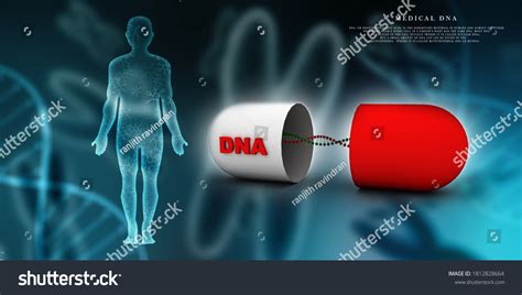 3d Render Dna Structure Capsule Stock Illustration 1812828664