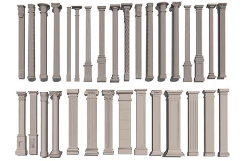 6566. Free Sketchup Columns Model Download