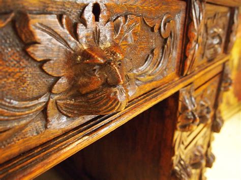 Desk Stunning Green Man Carved Oak Victorian C Antiques Atlas