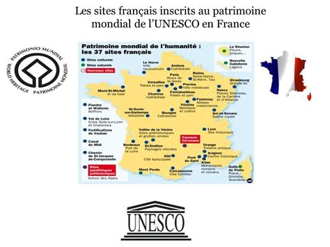 Les sites français inscrits au patrimoine mondial de lUNESCO en France