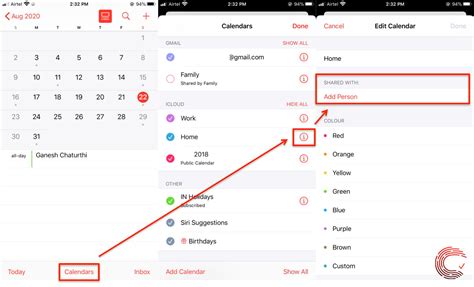 How to share calendar on iPhone?