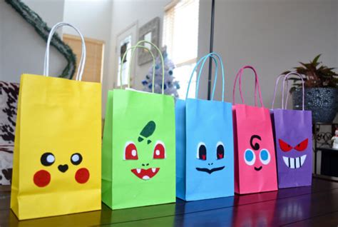 Pokemon Favor Bags Set Of Pokemon Inspired Favor Bags Party Loot