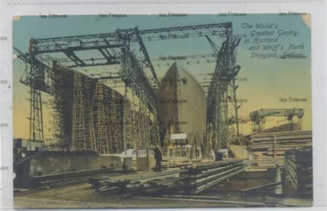 White Star Line Postcard Rms Titanic Great Gantry Harland Wolff