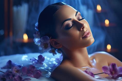 Premium Ai Image Beautiful Woman Relaxing Spa Treatment