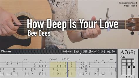 How Deep Is Your Love Bee Gees Fingerstyle Guitar Tab Tutorial