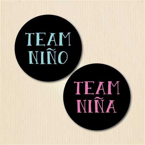 Gender Reveal Party Sticker Team Niño Team Niña Baby Etsy