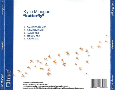 Car Tula Trasera De Kylie Minogue Butterfly Cd Single Portada