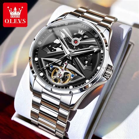 Olevs Reloj Autom Tico De Acero Inoxidable Para Hombre Cron Grafo Mec