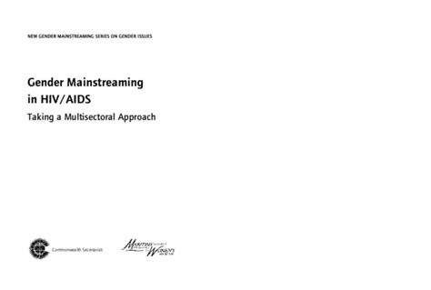 Pdf Gender Mainstreamingin Hiv Aids Taking A Multisectoral Approach