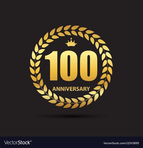 Template Logo 100 Years Anniversary Royalty Free Vector