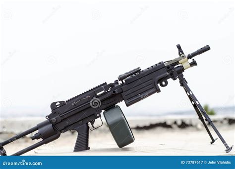 M249 Minimi Light Machine Gun Stock Image Image Of Forces Trigger