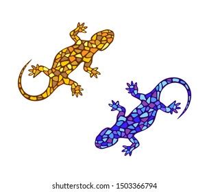 Isolated Colored Lizard Alebrije Mexican Traditional Stock Vector