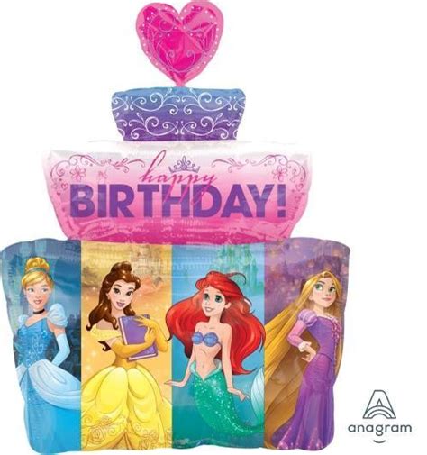 Buy Disney Princess Happy Birthday Cake Foil Balloon Online In Kuwait