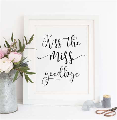 Printable Kiss The Miss Goodbye Bridal Shower Printable Etsy