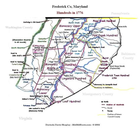 Maps Early Frederick County Maryland