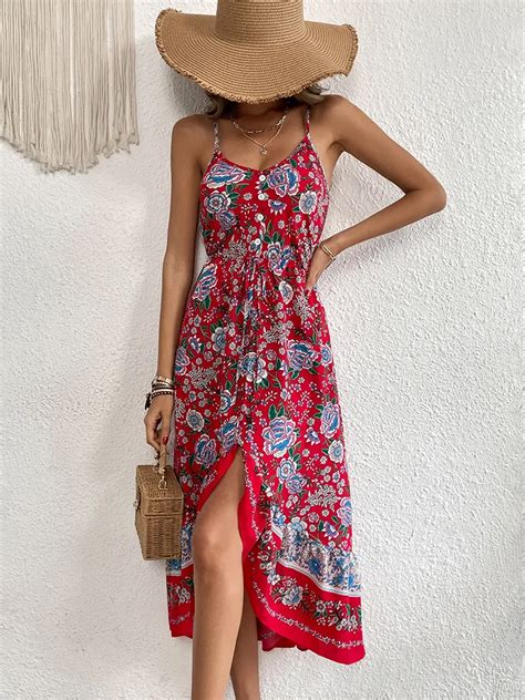 Jim Nora Vestido Midi Bohemio Con Tirantes Finos Para Mujer Vestido