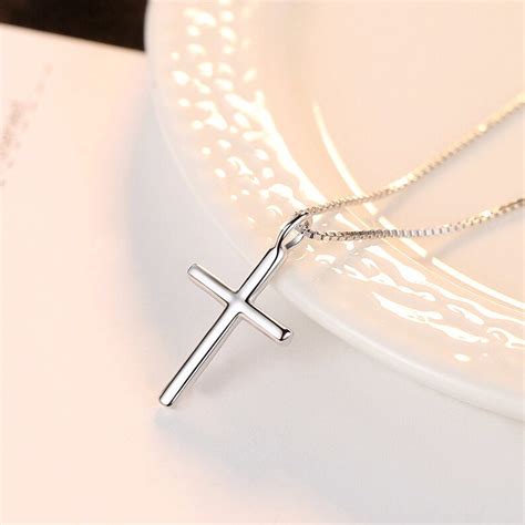 Tiny Cross Necklace Sterling Silver Childrens Cross Etsy