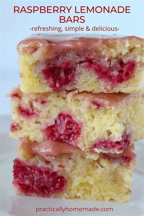 Raspberry Lemonade Bars Recipe Practically Homemade