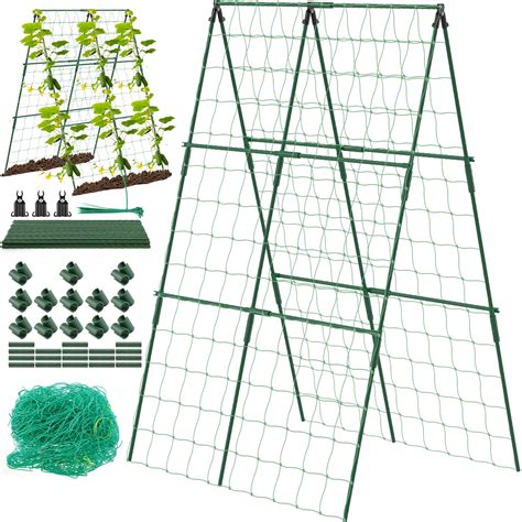 48x48 Inch Foldable Cucumber Trellis A Frame Climbing Plant Grow Support Stand Trellis With