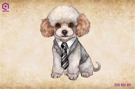 Poodle Dog Wearing Tie By Chippoadesign Thehungryjpeg