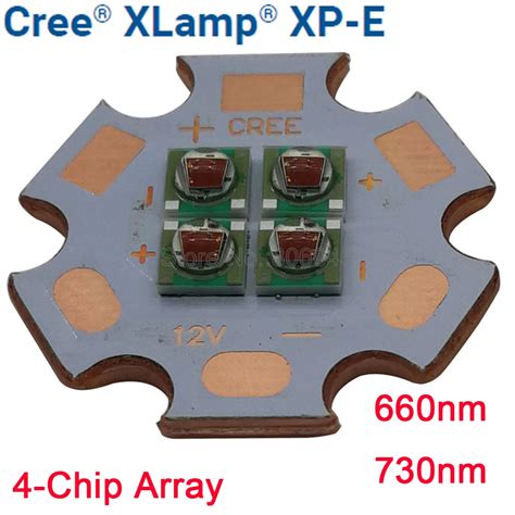 Cree XPE XP E 4 Chip 10W Photo Red 660nm Far Red 730nm LED Emitter Bulb ...