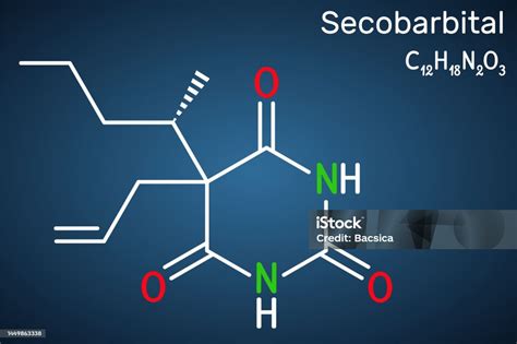 Secobarbital Molecule Barbiturate Drug With Anaesthetic Anticonvulsant Sedative Hypnotic