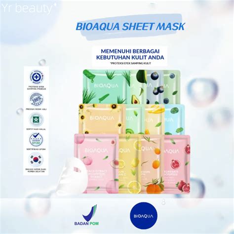 Cod Bpom Bioaqua Sheet Mask Brightening Moisturizing Hydrating Face