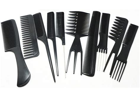 Wholesale 10pcsset Professional Salon Combs Set Black Plastic Barbers