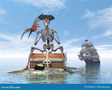 Skeleton Pirate Vector Illustration Cartoondealer