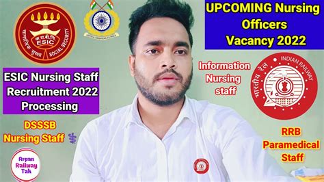 Staff Nurse Vacancy 2022 Upcoming Nursing Officers Vacancy 2022 Esic Staff Rrb Nursing