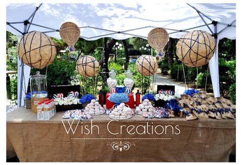 Kara S Party Ideas Rustic Hot Air Balloon Baptism Christening Party Kara S Party Ideas