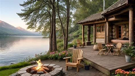 Peaceful Cozy Summer Mornings By The Lake Calming Fire And Birds