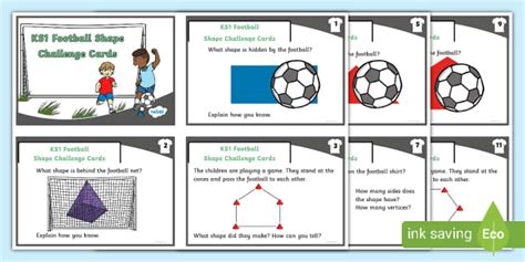 👉 Ks1 Football Shape Challenge Cards Teacher Made