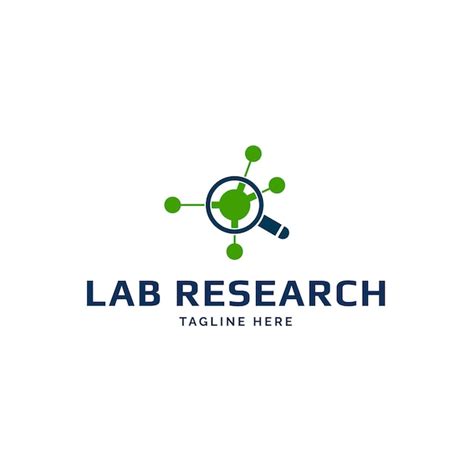 Diseño de logotipo de investigación de laboratorio Vector Premium