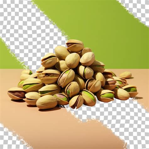 Premium Psd A Pile Of Nuts With A Green Background And A Green