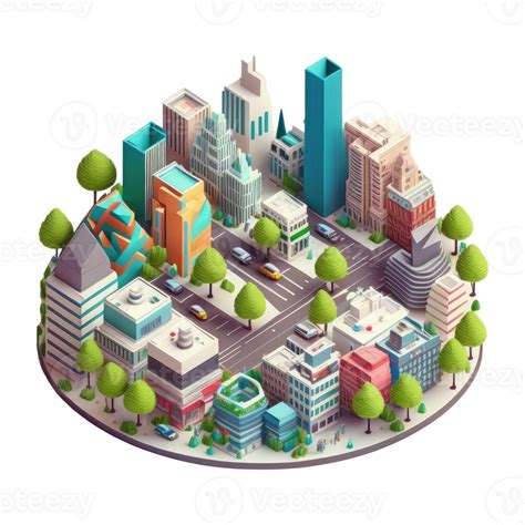 Isometric City Design 23358701 PNG