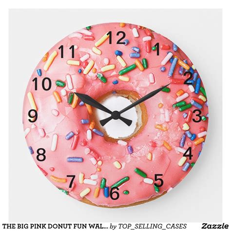 The Big Pink Donut Fun Wall Clock Kitchen Clocks Pink Donuts Room