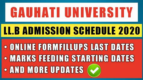 Gauhati University Latest Notification On Ll B Admission Schedule 2020