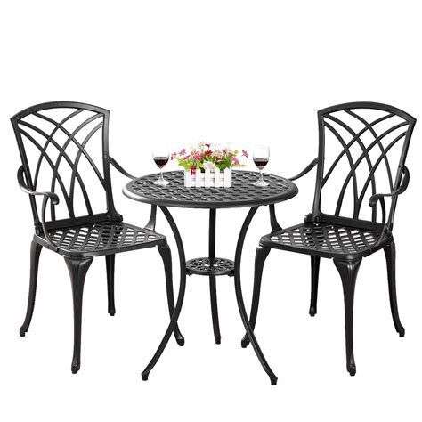 Withniture 3-Piece Cast Aluminum Patio Bistro Furniture Set, Patio ...