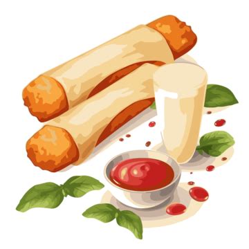 Mozzarella Stick Vector Sticker Clipart Some Pasta And Sauce Over