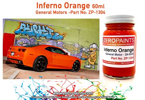 Inferno Orange General Motors Paint 60ml Zp 1304 Zero Paints