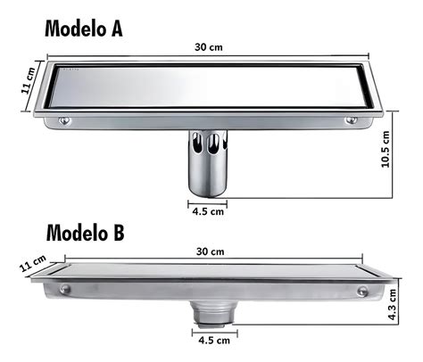 Coladera Lineal De Lujo Cm Doble Vista Acero Inoxidable Env O Gratis