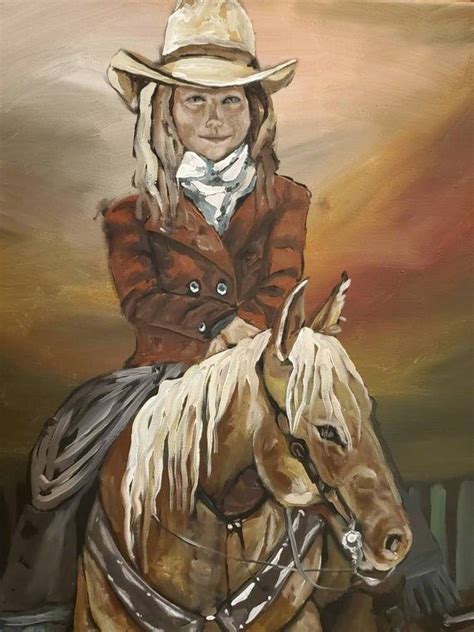 Original Acrylic Painting Cowgirl Fine Art Horse Figure Etsy