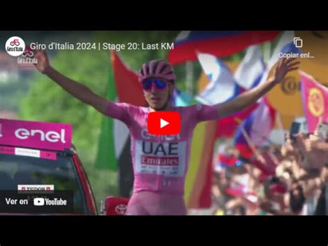 Giro de Italia 2024 Vídeo del último kilómetro de la 20ª etapa