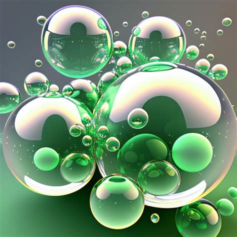 Premium Ai Image A Close Up Of Bunch Bubbles In Green Background