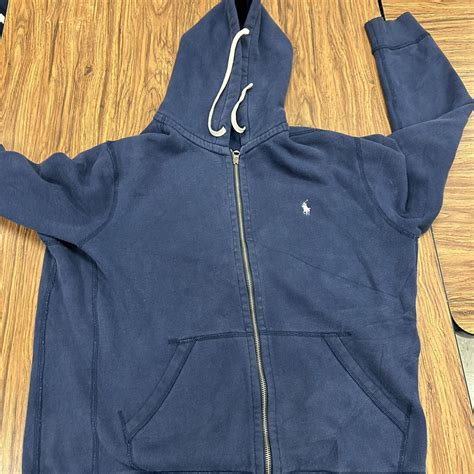 Polo Ralph Lauren Fleece Full Zip Hoodie Navy Depop