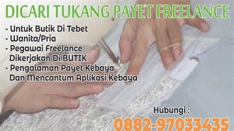 Info Lowongan Kerja Dibutuhkan Tukang Payet Freelance Untuk Butik Di