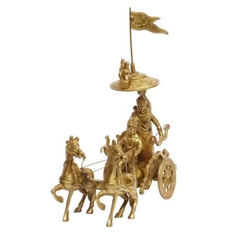 CHARIOT MAHABHARAT / Geeta Arjun (Rath) avec statue de Krishna et Hanuman jouet en laiton EUR ...