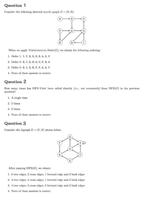 Solved Consider The Following Directed Acyclic Graph