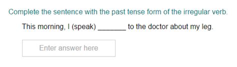 Completing A Sentence With The Correct Simple Past Tense Form Of An